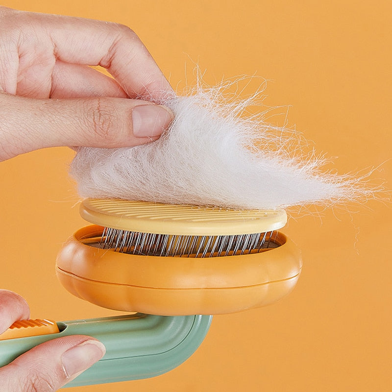 WhiskerWise: Self-Cleaning Brush for Flawless Fur Care, Removing Shedding Layers and Tangles!